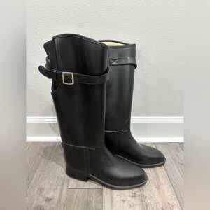 Däv Black Rubber Equestrian Riding Boots